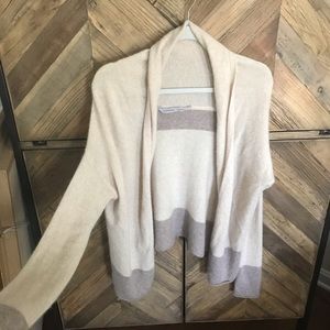 Athleta Cashmere Cardigan Cream/brown Size XS